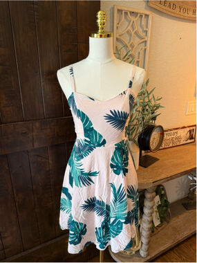 Old Navy Light Pink Tropical Floral Sundress XL Boho Summer Maxi Vacation Dress